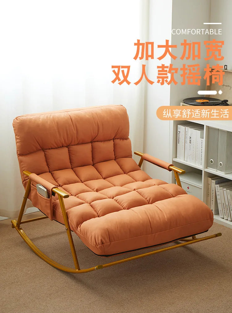 Nordic Creative Lazy Rocking Chair Modern Luxury Balcony Living Room Recliner Bedroom Leisure Home Furniture Sillas Rosas FYRC
