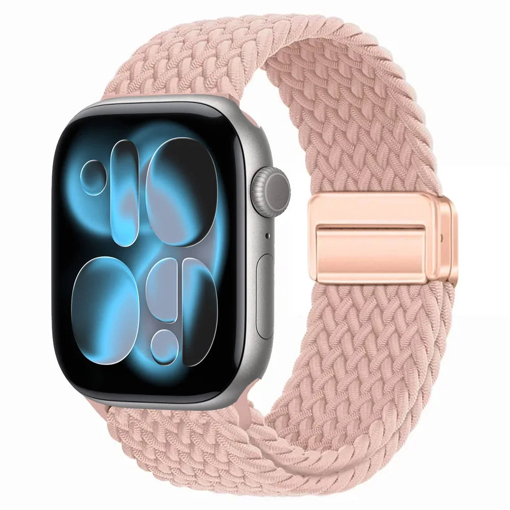 Nylon Loop Strap for Apple Watch 11 10 9 8 7 46mm 42mm 45mm 41mm Ultra 3 2 1 49mm Magnetic Braided  IWatch 6 5 4 SE3 Accessories