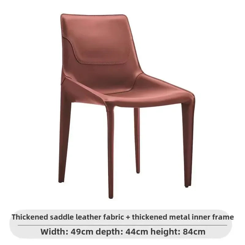 Leather Meeting Sedentary Dining Chair Luxury Backrest Comfortable Simple Dining Chair Hotel Restaurant Cadeiras Home Furniture