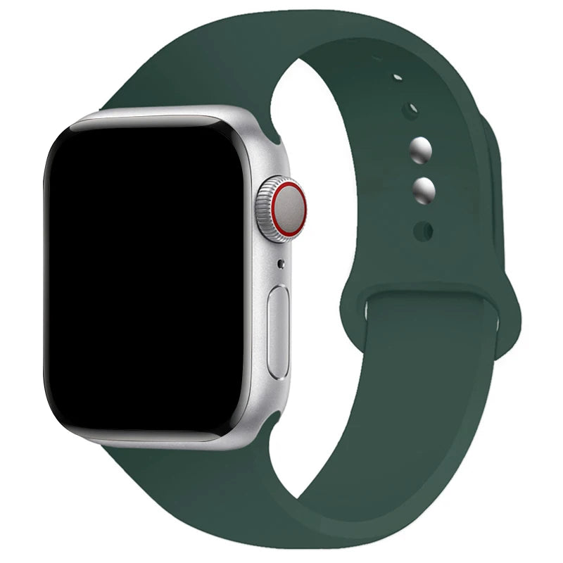 Sports Silicone Strap For Apple Watch Band Ultra 49mm 46mm 45mm 44mm 42mm 41mm 40mm Watchband for iWatch 11 10 9 8 7 6 5 4 SE