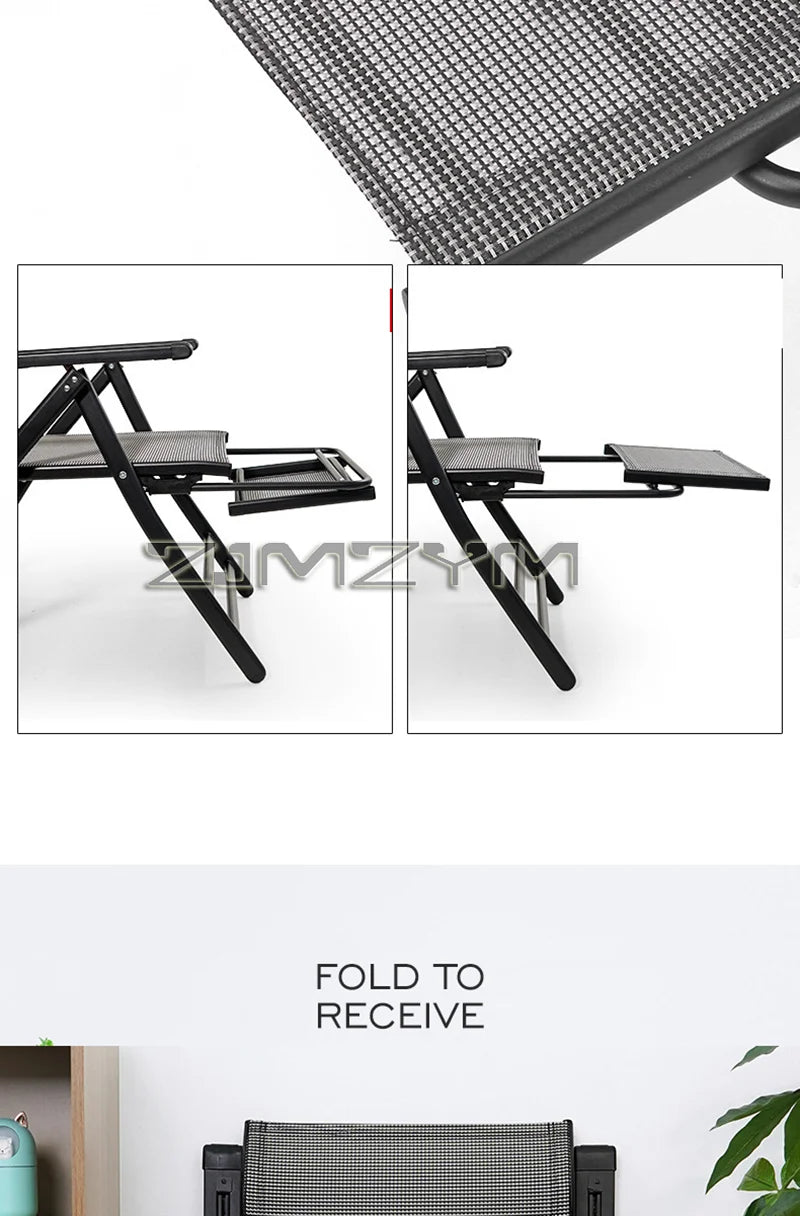 Portable Folding Beach Chair Outdoor Garden Camp Recliner Furniture for Courtyard Open Air，Telescopic Pedal Stools，Pedal stool