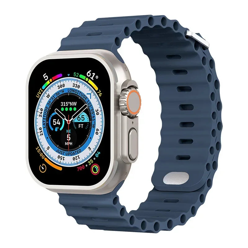 Ocean strap For Apple Watch Ultra 3 2 1 Band 49mm 11 10 9 8 7 46mm 45mm 41mm Silicone Wristband iWatch 6 5 4 SE3 44mm 40mm 42mm
