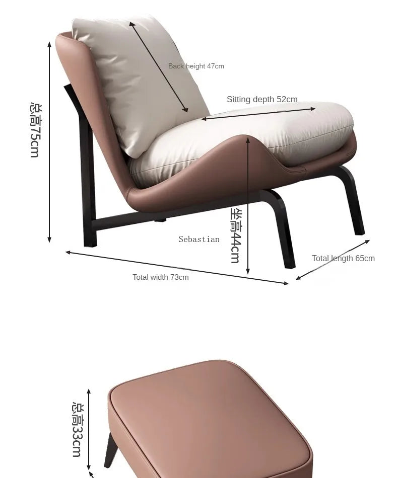 Simple Single Sofa Chair, Balcony Chair, Leisure Chair, Lounge Chairs, Can Sit or Lie, Bedroom, Living Room, Lazy Sofa Chairs