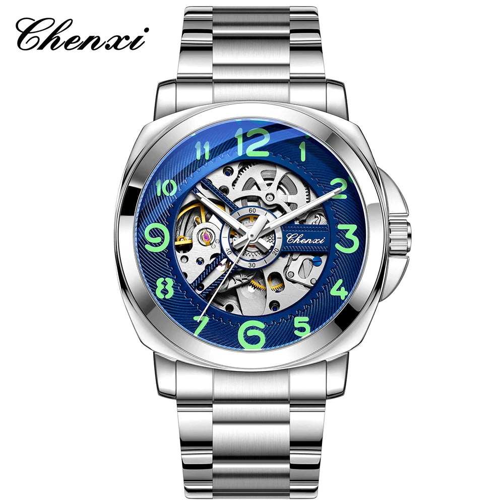 CHENXI New Mechanical Men's Watches Large Openwork Dial Fashion Luminous Waterproof Fully Automatic Mechanical Watch Man