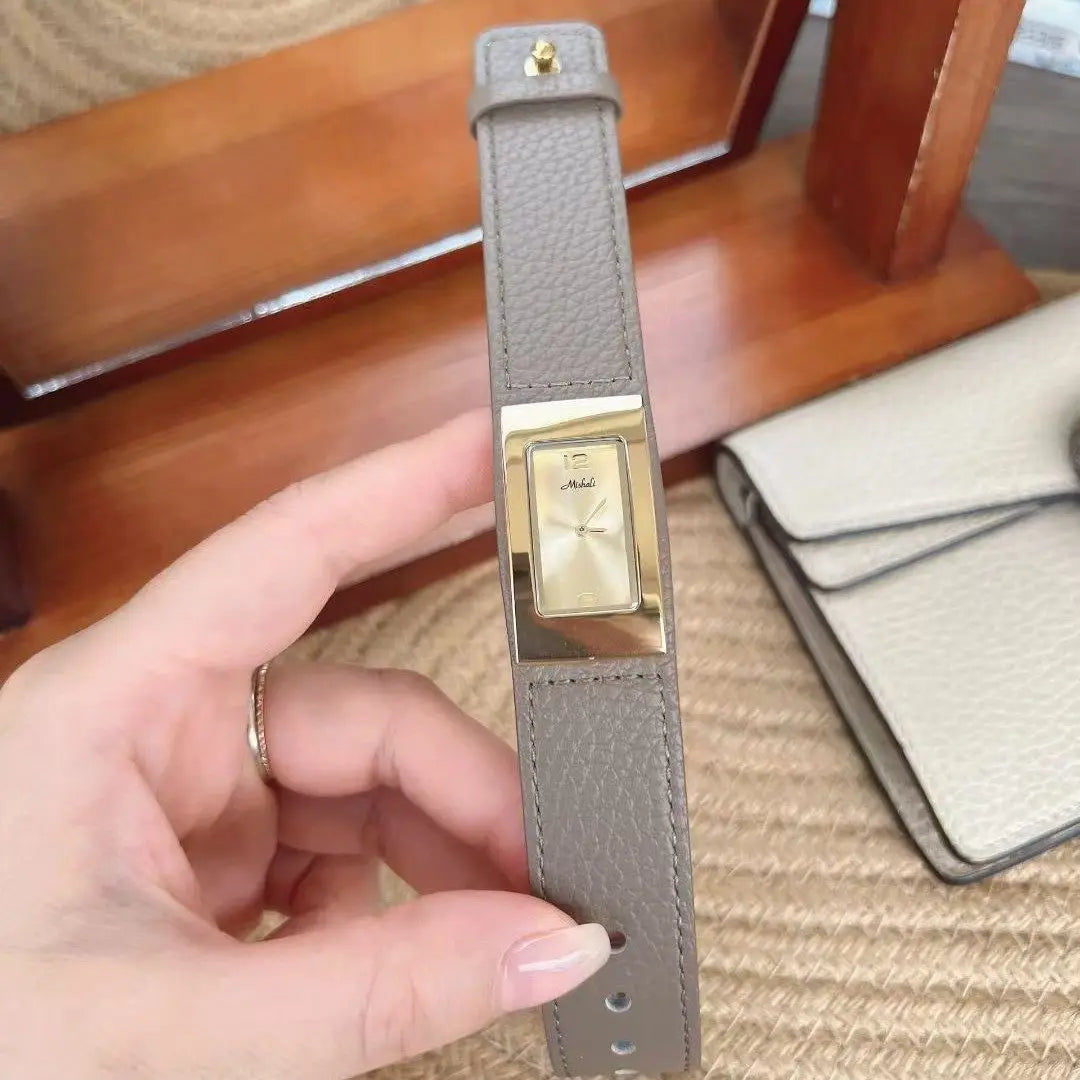 New Square Leather Strap Watch, High-Quality Leather, Versatile And Fashionable Women'S Watch, A Creative Gift For Women.