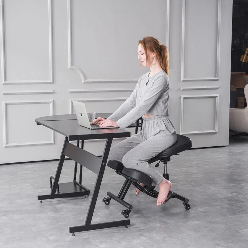 Sitting Posture Correction Chair Ergonomic Knee Chair Lifting Work Computer Bench with Wheels To Avoid Hunchback
