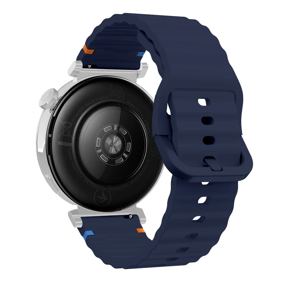 18/20/22mm Sports Wave Silicone Strap For Huawei Watch GT6-5-4 41mm 5 GT5 Pro 42mm Bracelet Wristband For Xiaomi Watch S4 41mm