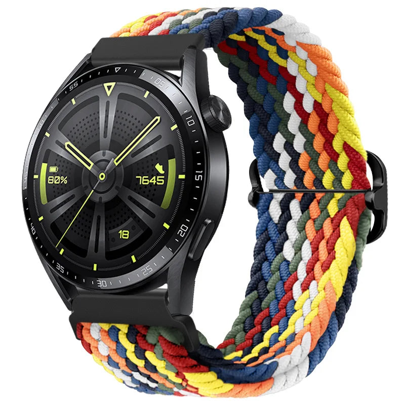 20mm 22mm Elastic Braided Nylon Strap for Huawei Watch GT6 5 4Pro 46mm Bracelet for Samsung Galaxy Watch 7 6 5 4 6/4Classic Band