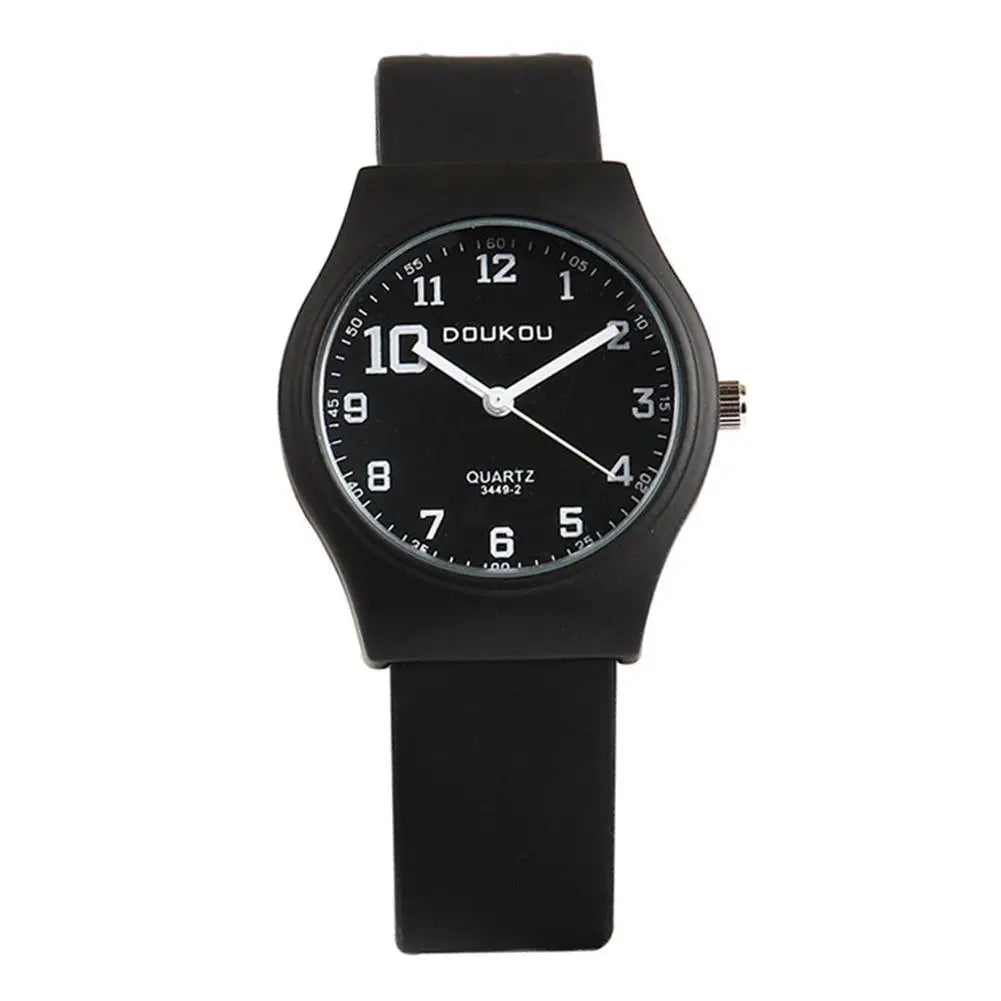 Summer Candy Colors Watch Korean Women Circular Quartz Watches Trendy Ladies PU Leather Watch Luxury Simple Wristwatch Clock