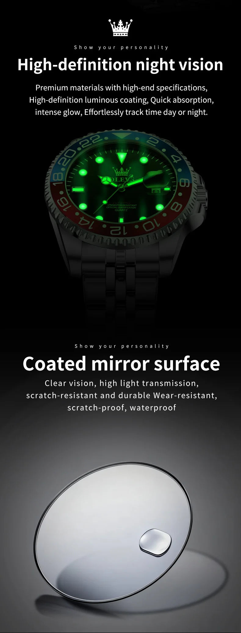 OLEVS 5657 Mens Watch Original Stainless Steel Date Quartz Watch Waterproof Luminous Sports Watches For Man Box Gifts Reloj