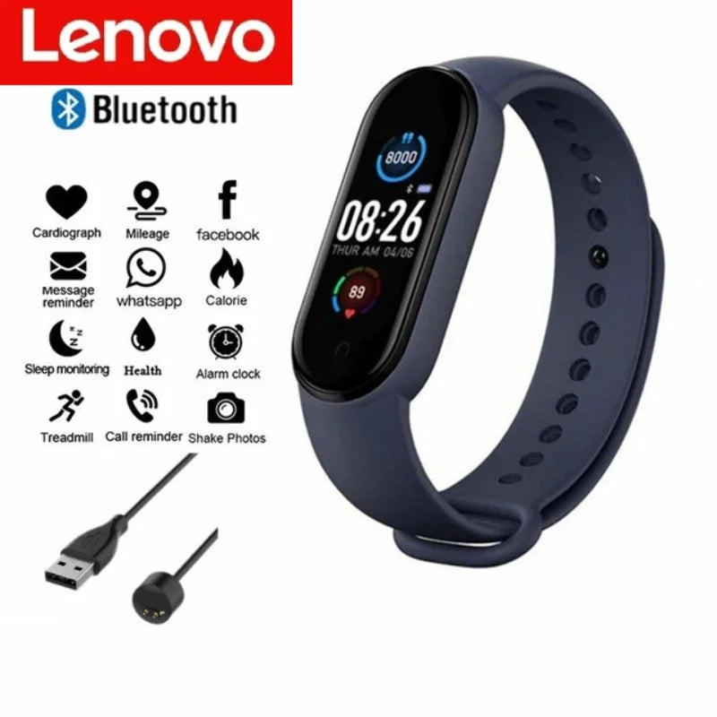 Lenovo Smart Watch Men Women Smart Band Fitness Tracker Heart Rate Sleep Monitor Step Counter Bluetooth Call Reminder Watch 2026
