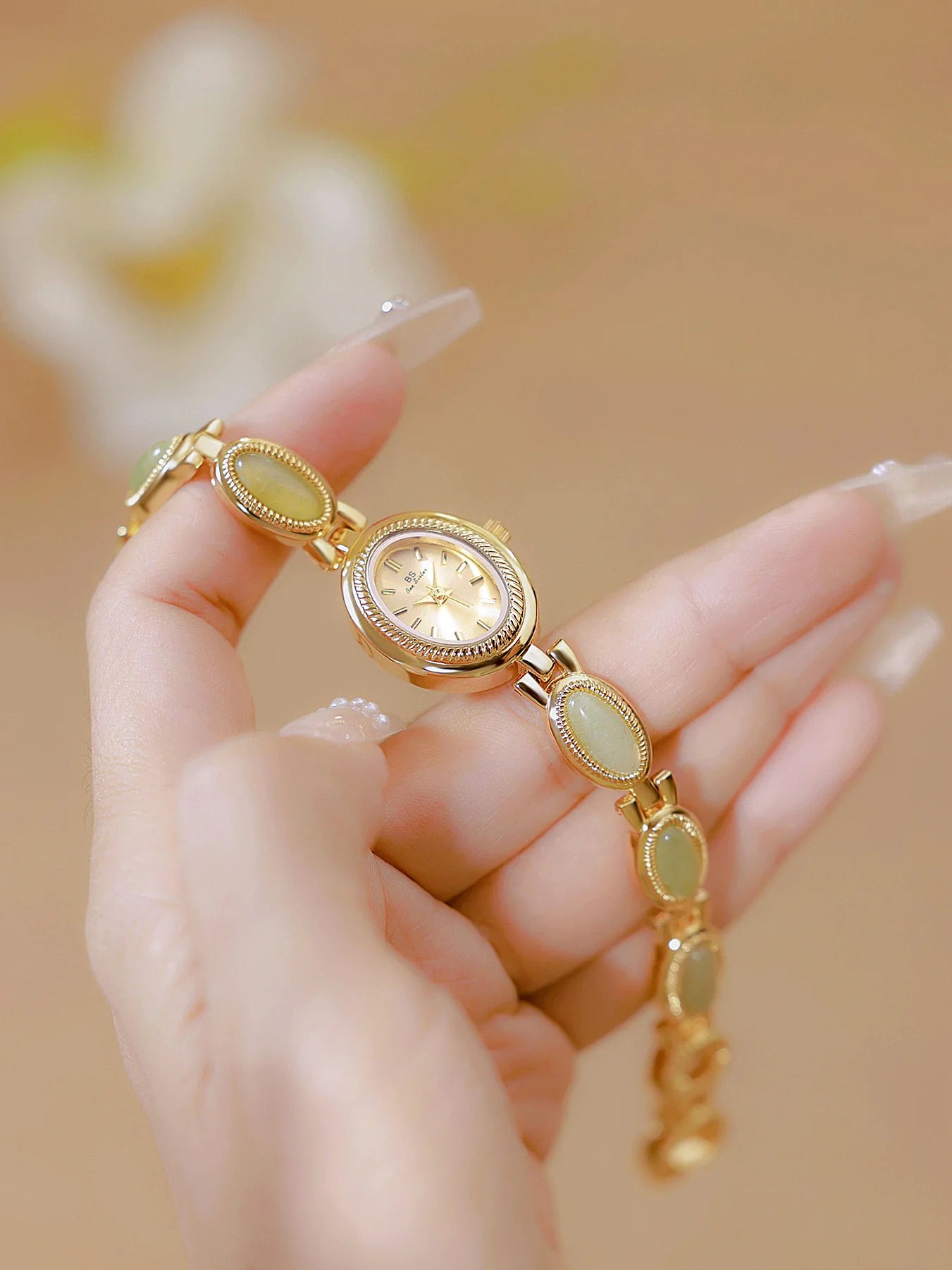 High-end Luxury Ladies Watches Elegant Green Jewelry Jade Quartz Bracelet Wristwatch gifts for women 2025 Fashion dress Watch