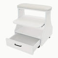 Portable Beauty Salon Foot Bath Trolley Pedicure Manicure Foot Rest with Massage Function Foot Spa Table White