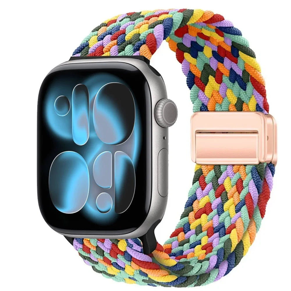 Nylon Loop Strap for Apple Watch 11 10 9 8 7 46mm 42mm 45mm 41mm Ultra 3 2 1 49mm Magnetic Braided  IWatch 6 5 4 SE3 Accessories