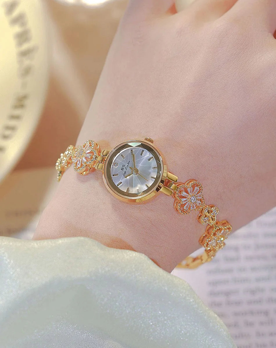 Watches For Women Fashion Elegant Gold Silver Bracelet Small Quartz Wristwatch 2025 Women's Lucky Watch Girlfriend Lovers Gift