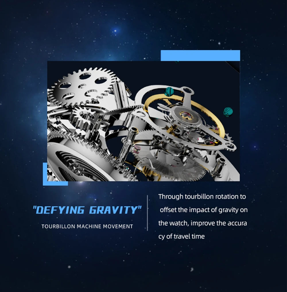 AESOP Original Flying Tourbillon Watches for Men Mechanical Skeleton Tourbillon Movement Fashion Wrist Watch Mens Sapphire 2025