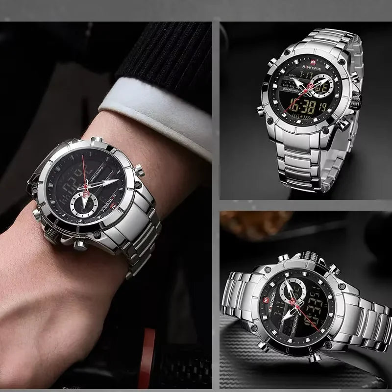 NAVIFORCE Luxury Original Sports Wrist Watch For Men Waterproof Digital Fashion Watches Male Relogio Masculino 9163 Free Shiping