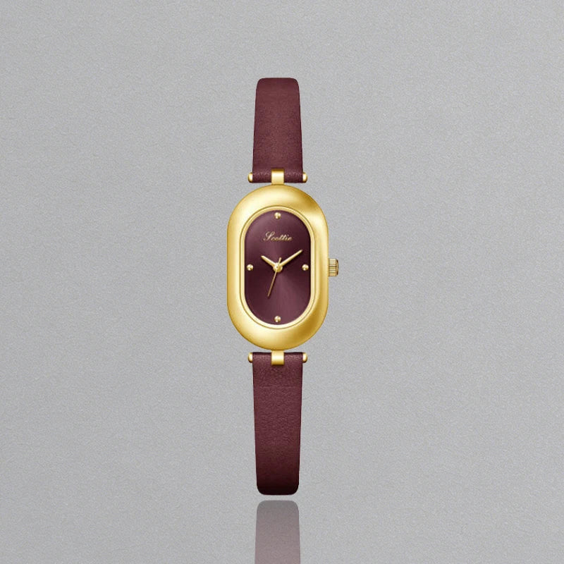 Womens Watch for Girls Wrist Quartz Reloj Sliver Grey Gold Orologio Ladies Luxury Oval Shaped Wristwatch Stainless Steel Clock