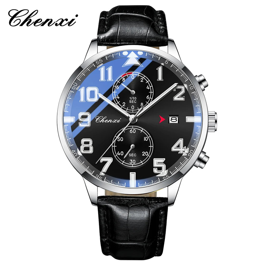 Fashion Luxury Business Men's Wristwatch Round Dial Luminous Waterproof Calendar Chronograph Man Watch