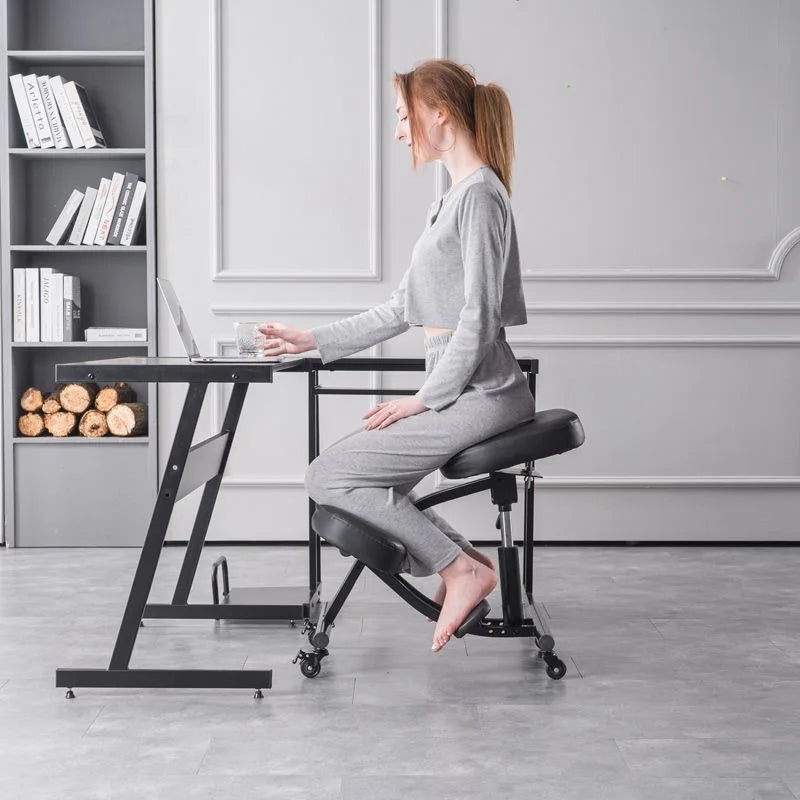Sitting Posture Correction Chair Ergonomic Knee Chair Lifting Work Computer Bench with Wheels To Avoid Hunchback