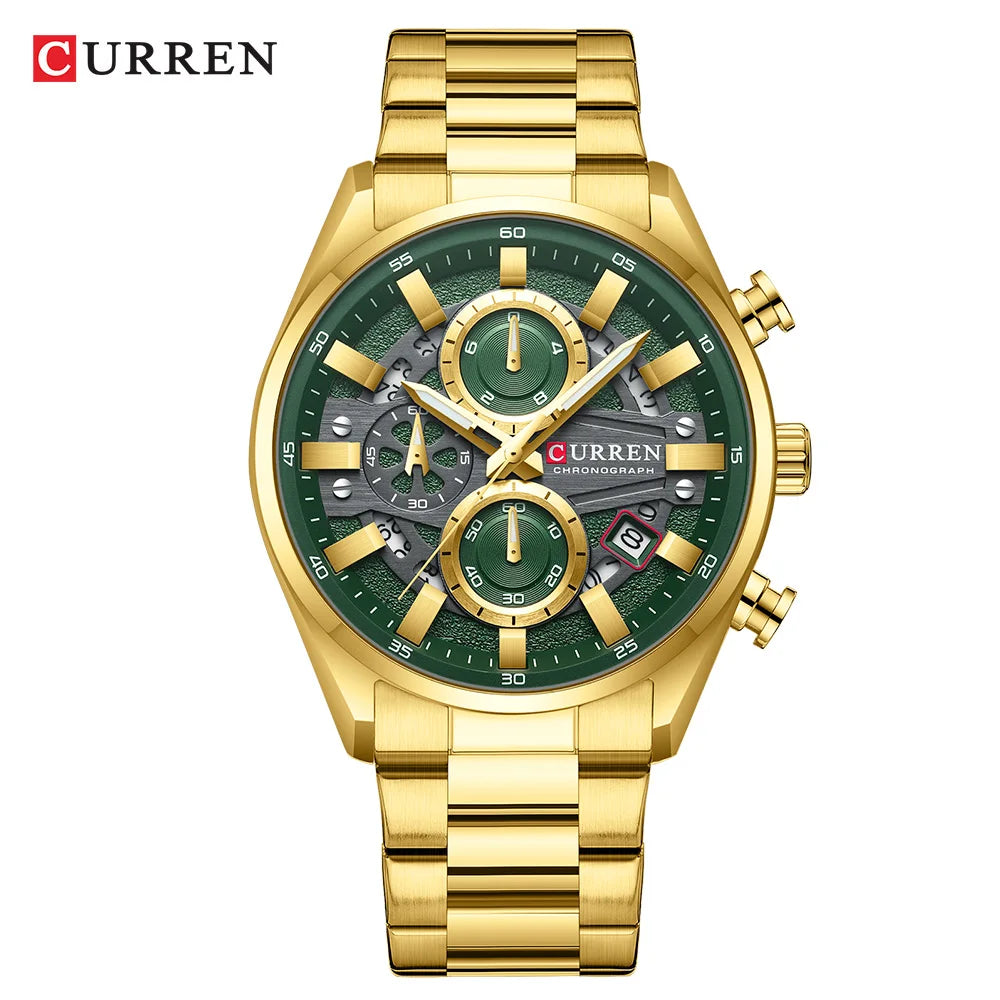 CURREN Top Luxury Business Calendar Multi functional Waterproof Sports Men's Quartz Men Watch Construction Wristwatch for Men