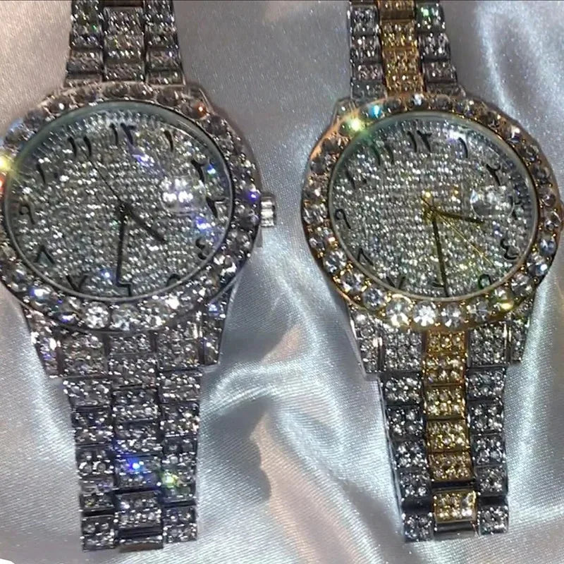 Fashion Luxury Rhinestone Watch Women Sparkling Quartz Timepiece with Stainless Steel Strap Wristwatch Roman Scale Quartz Watch