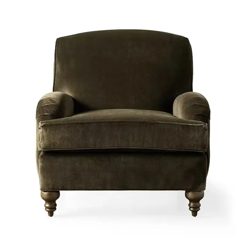 Nordic medieval style velvet fabric single seat sofa chair living room balcony study design furniture