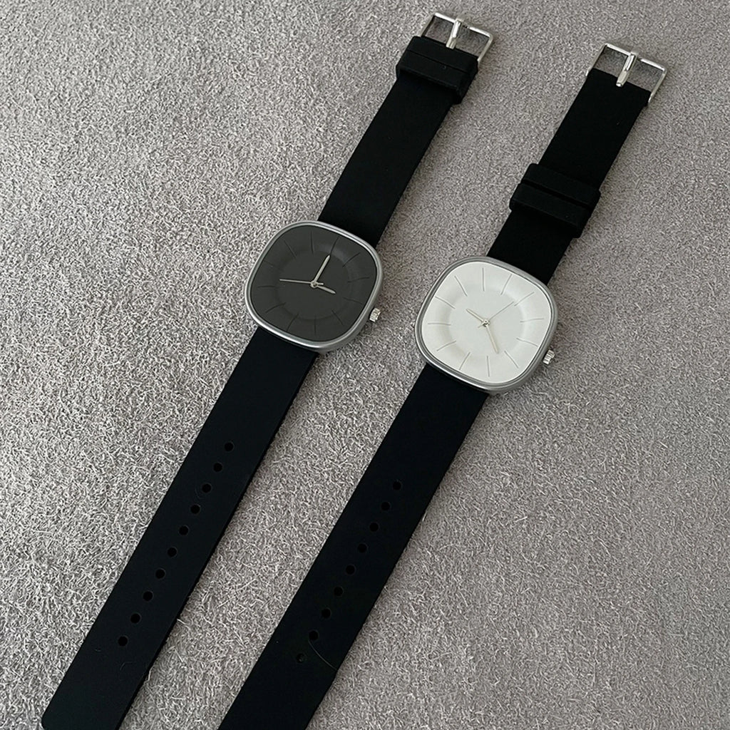 Luxury-inspired Dopamine Square-Face Watches for Women Silicone Strap, Waterproof Quartz Movement Women's Watch Student Gift