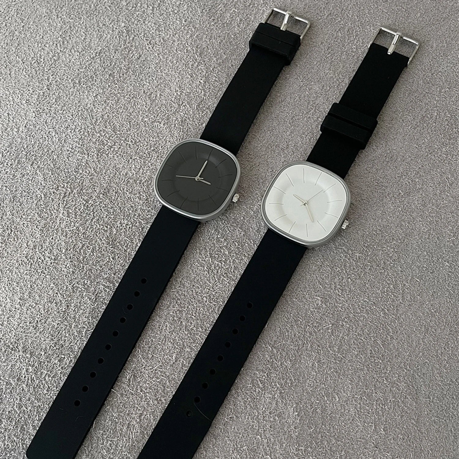 Luxury-inspired Dopamine Square-Face Watches for Women Silicone Strap, Waterproof Quartz Movement Women's Watch Student Gift