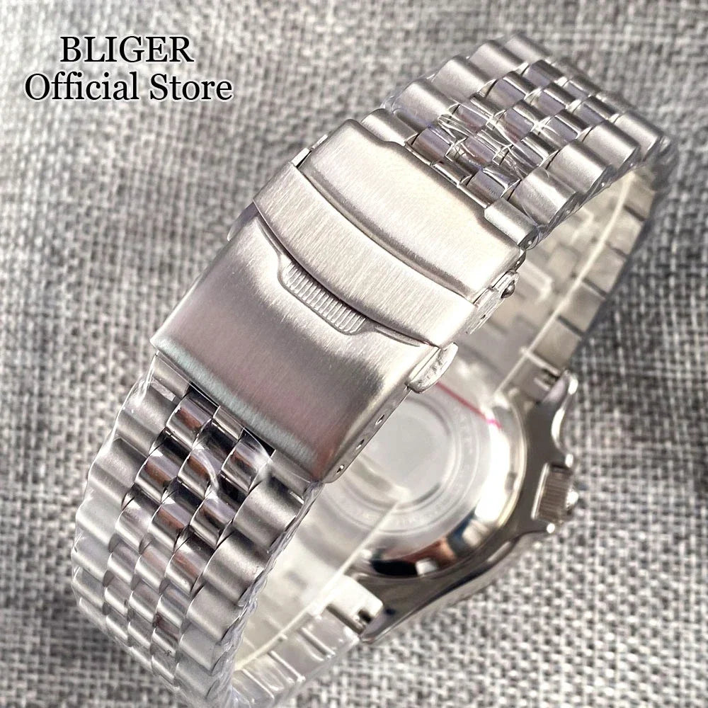 Diving Tandorio NH36 Week Date Steel Mechanical Watch Men 120clicks Bezel Chapter Ring 3.8 Crown 20ATM Waterproof SKX Mod Clock
