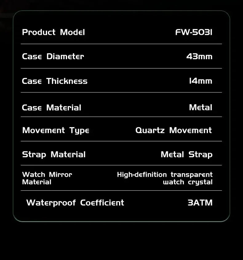 Mark Fairwhale 2025 New Fashion Men Quartz Watch Arabic numerals Rotating Dial Roulette Luminous Waterproof Men's Wristwatch