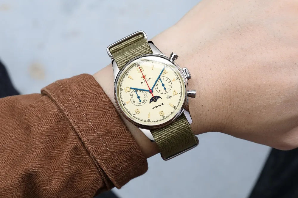 SEAKOSS 40mm 1963 Men's Watch  Automatic Mechanical wrist watch seagull ST1654 Movement Calendar Week Display Air Force watches