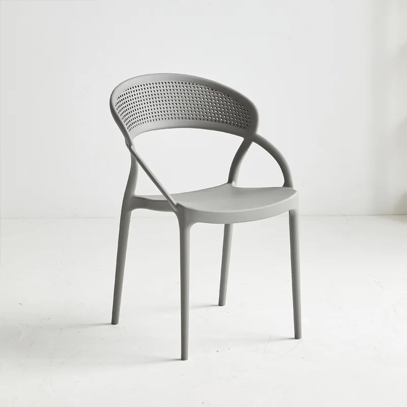 Plastic Chair Backrest, Home Thick Backrest Chair, Casual Nordic Minimalist Dining Chair, Restaurant Chair, Outdoor Armchair
