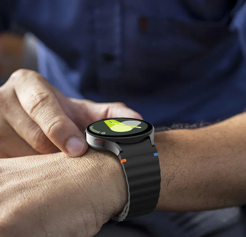 New Official Silicone Strap For Samsung Galaxy Watch 6 4 Classic 47mm 46mm 43/42mm Watchband Galaxy Watch 7 6 5 4 40mm 44mm Belt