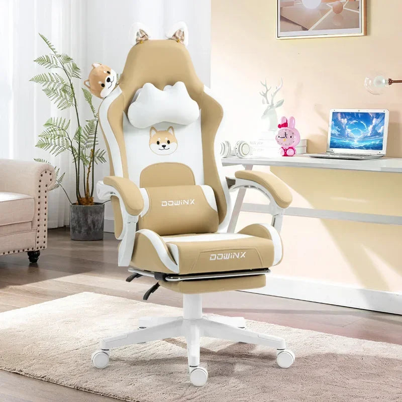 AOLIVIYA Comfortable Ergonomic Home Gaming Desk Chair For Women Student Bedroom Study Computer Backrest With A318756