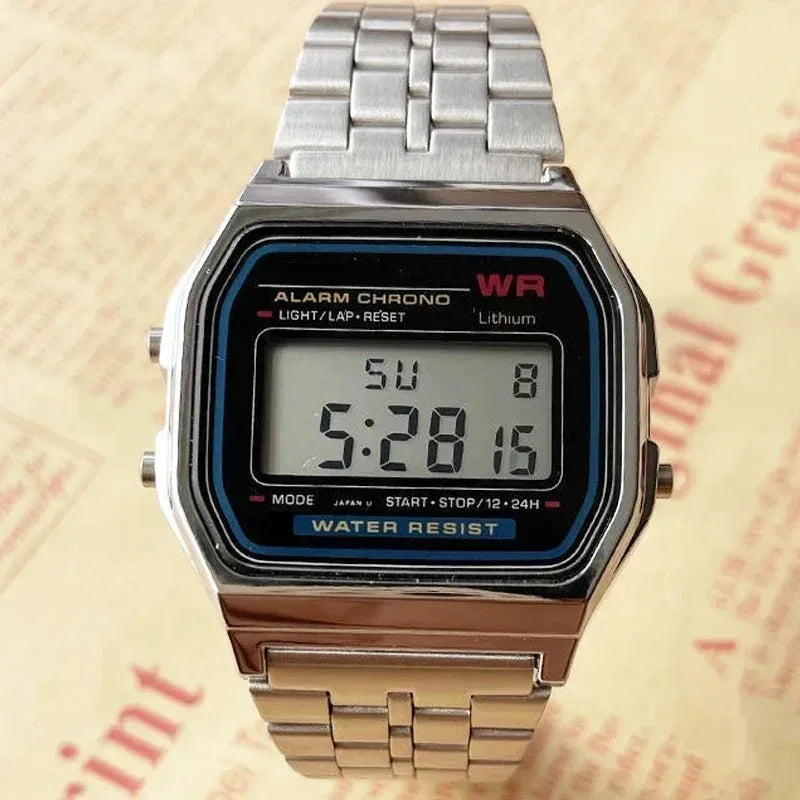 Luxury LED Digital Watches for Men Stainless Steel Gold Sliver Electronic Watch Fashion Business Mens Watch relogios masculino