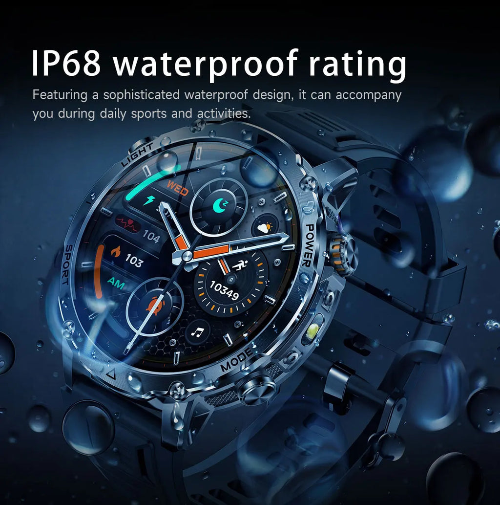 2026 New Smart Watch Bluetooth Call 1400mAh Large Battery Sport Heart Rate 1.7" Military Outdoor Men Smartwatch For Android IOS