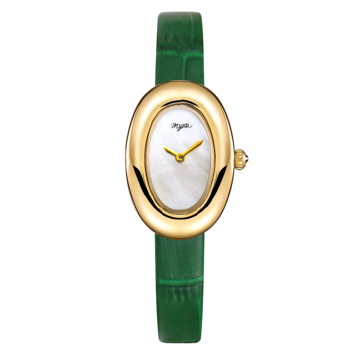 MYAR Women Watch for Girls Quartz Reloj Mujer Sliver Diamond Oval Shaped Orologio Ladies Wristwatch Simple Stainless Steel Clock
