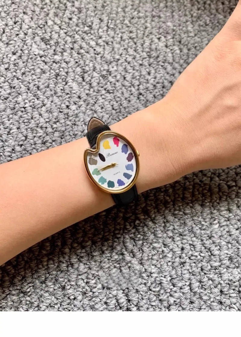 2026 Hot Sale Retro Niche Art sketching board Design Leather Quartz Square Exquisite and Versatile Pointer Watch 29mm