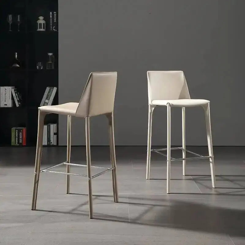 White Ergonomic Stools Replica Bar Leather Designer Kitchen Bar Stool High Midcentury Taburetes Altos Cocina Kitchen Furniture
