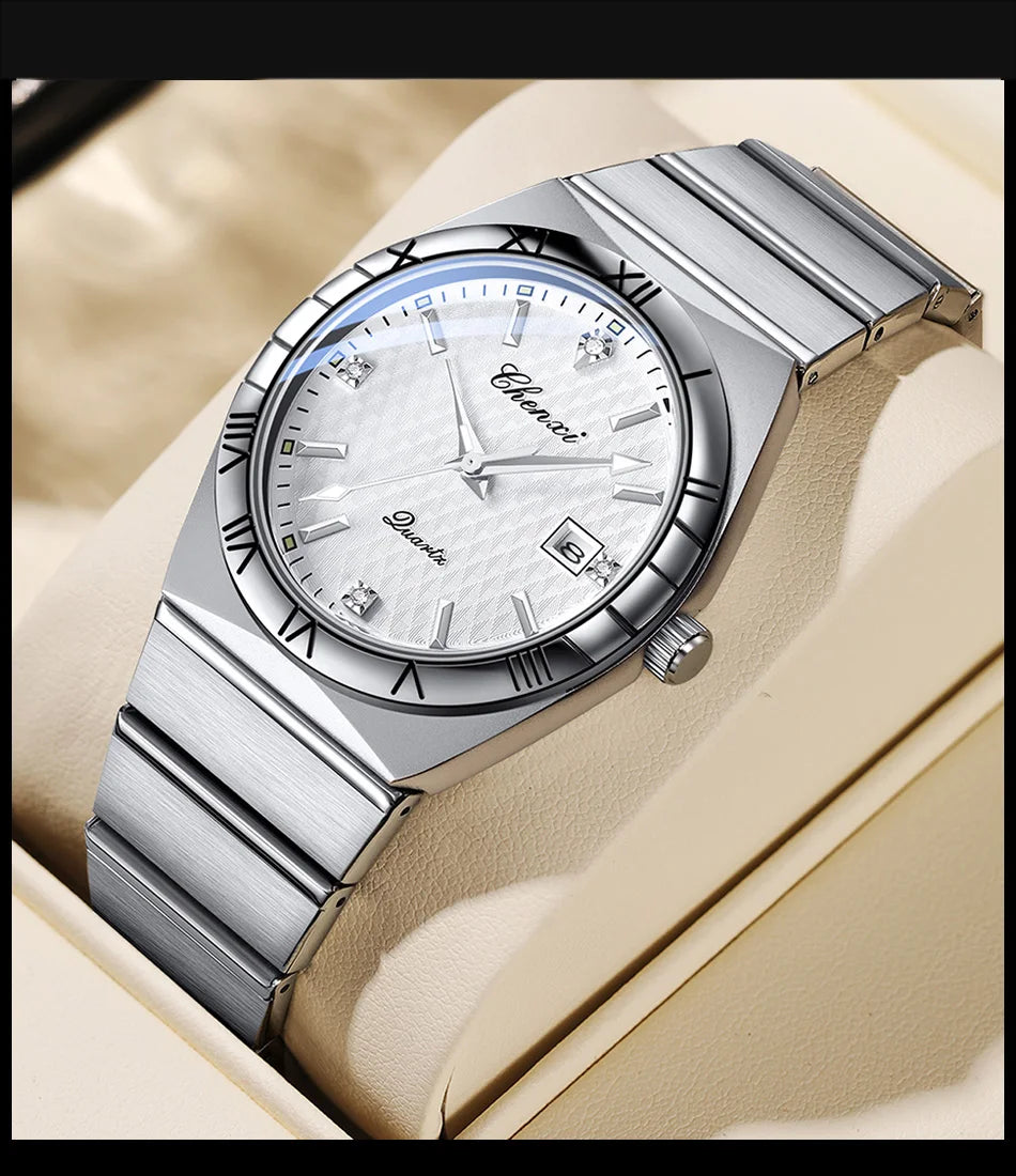 Top Brand Luxury Watches For Men Fashion Luminous Calendar Men's Watch CHENXI Waterproof Stainless Steel Quartz Wristwatch New