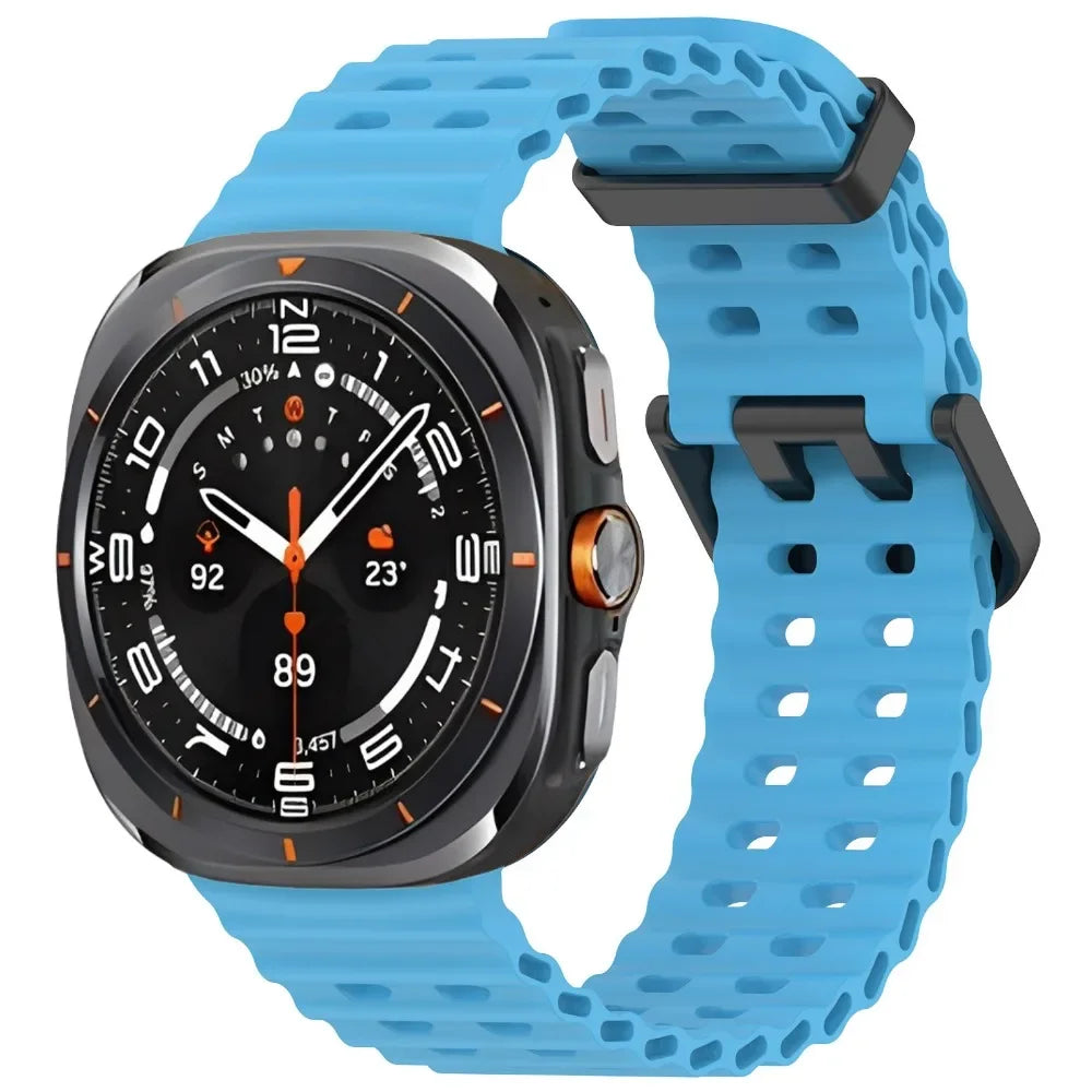 Two-color Silicone Strap for Samsung Galaxy Watch Ultra 47mm Ocean Original Official Wristband Galaxy Watch 8-7 Ultra 47mm Belt