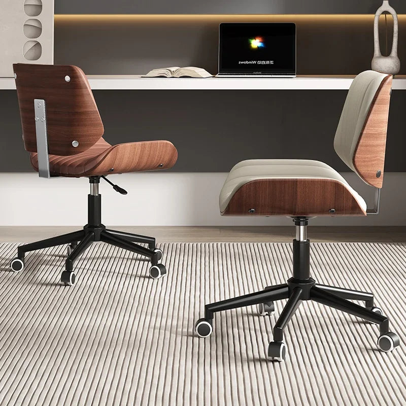 Italian Solid Wood Computer Chair, Light Luxury Office Chair, Desk Chair, Genuine Leather Material, High Quality, Designer Style