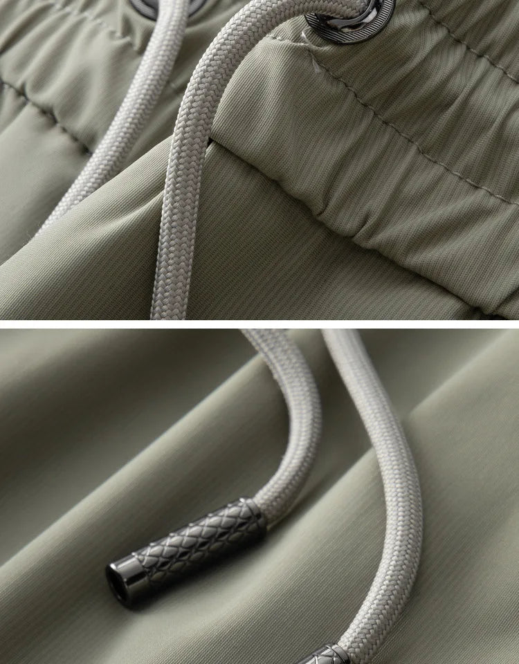 Luxury brand men's letter printed casual pants 2024 summer new ice silk comfortable and breathable casual pocket sports pants