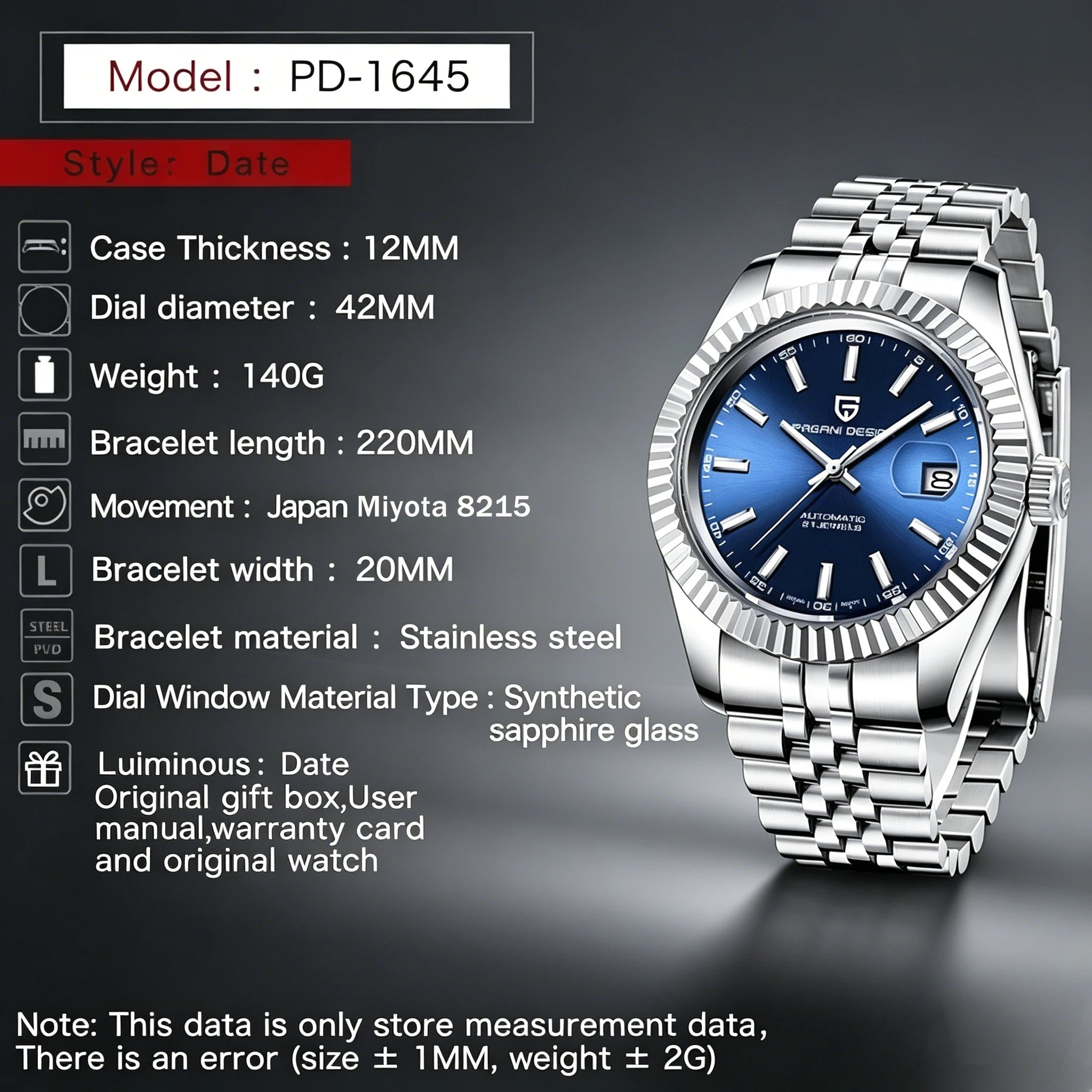 2026 PAGANI DESIGN New Men Mechanical Watches Luxurious Business Automatic Watch 100M Waterproof Stainless Steel Watch for Men