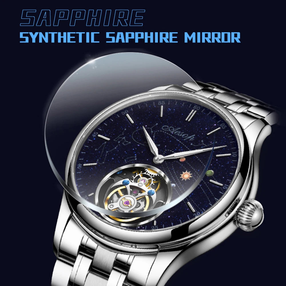 AESOP Original Flying Tourbillon Watches for Men Mechanical Skeleton Tourbillon Movement Fashion Wrist Watch Mens Sapphire 2025