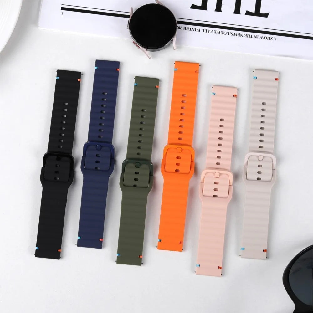 18/20/22mm Sports Wave Silicone Strap For Huawei Watch GT6-5-4 41mm 5 GT5 Pro 42mm Bracelet Wristband For Xiaomi Watch S4 41mm