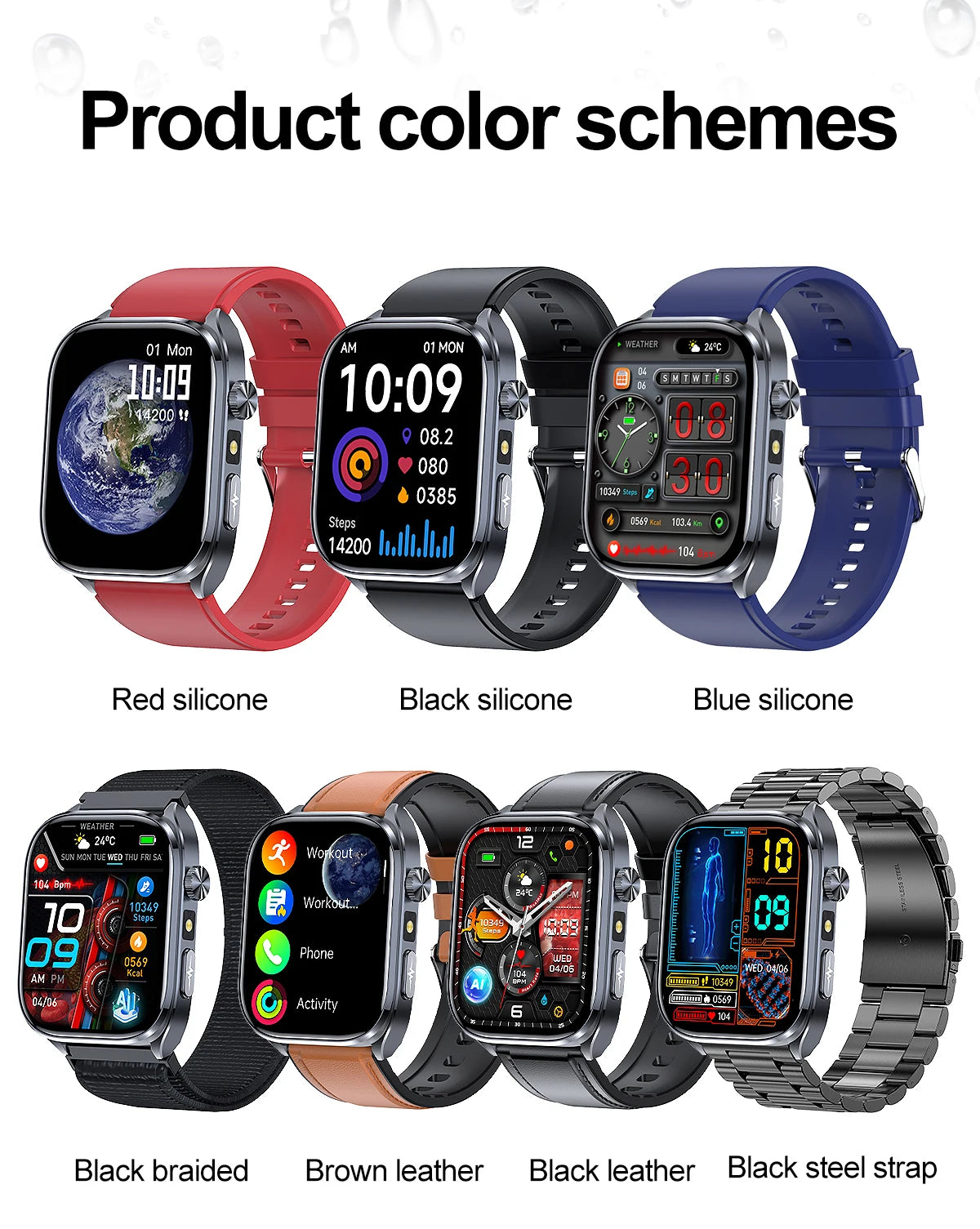 2026 New AI Health Care Accurate detection ECG SmartWatch Blood Pressure lipids Uric Acid Analysis Bluetooth Call Smart Watches