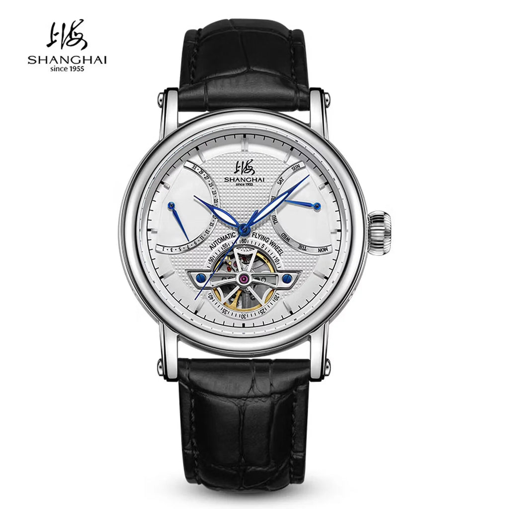 Shanghai Watch Men's Automatic Mechanical Watches 42mm Luminous Watch Sapphire Calendar Watch 5Bar Waterproof Wristwatch S8924