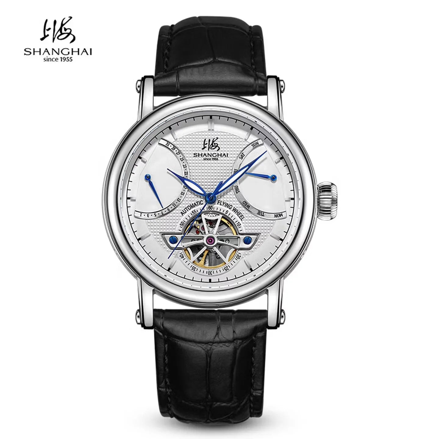 Shanghai Watch Men's Automatic Mechanical Watches 42mm Luminous Watch Sapphire Calendar Watch 5Bar Waterproof Wristwatch S8924